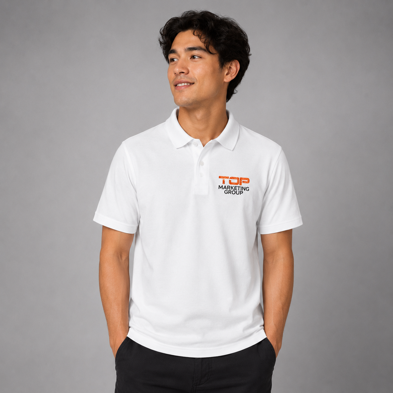 Unisex Pique Polo Shirt (Embroidery) - White