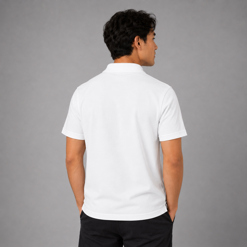 Unisex Pique Polo Shirt (Embroidery) - White
