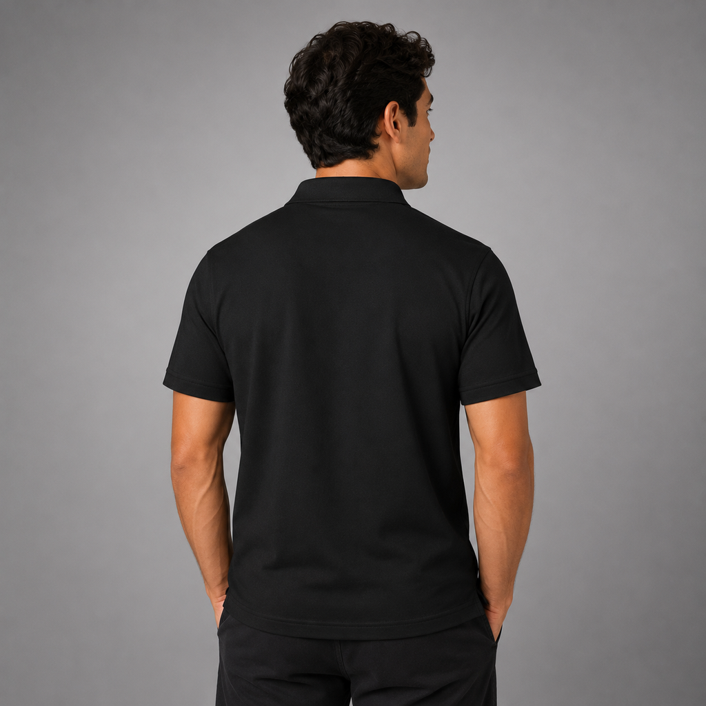 Unisex Pique Polo Shirt (Embroidery) - Black