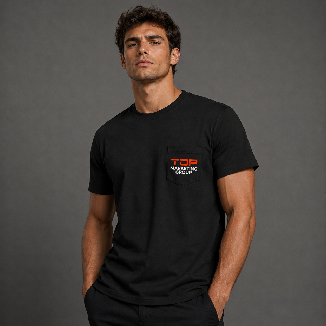 Unisex TOP Logo Pocket T-shirt